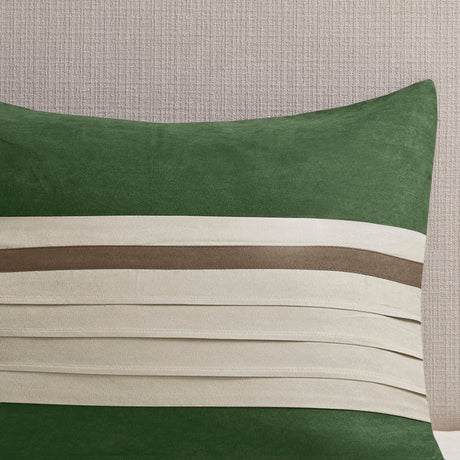 7 Pc Faux Suede Comforter Set Green Queen HouseOfZazla