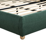 King Size Upholstered Platform Bed Frame with Rounded Corners