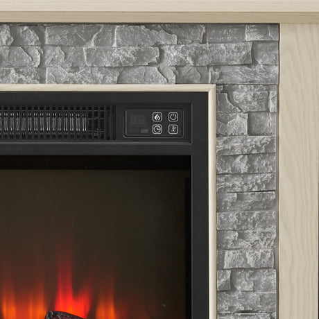 58" Modern TV Stand with Electric Fireplace and Storage HouseOfZazla
