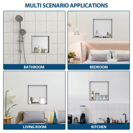 Stainless Steel Shower Niche With Seamless Design For Bathroom Storage HouseOfZazla