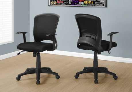 Office Chair, Adjustable Height, Swivel, Ergonomic, Armrests, Mesh - Black HouseOfZazla