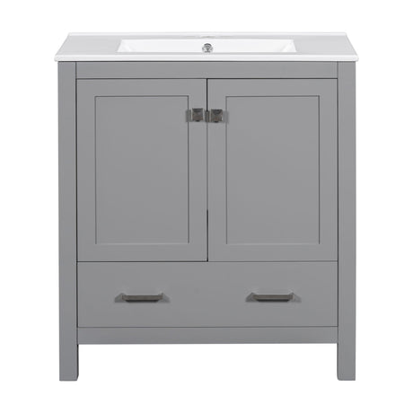 Bathroom Vanity With Single Sink, Combo Cabinet Undermount Sink, Bathroom Storage Cabinet With Two Doors And A Drawer, Soft Closing, Multifunctional Storage, Solid Wood Frame HouseOfZazla