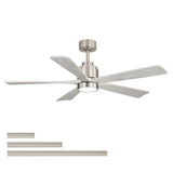 Ultra Quiet Reversible Ceiling Fan With Dimmable LED Light - Brushed Nickel
