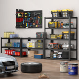 Garage Storage Rack, 5 Layer Adjustable Shelving Unit For Warehouse - Black