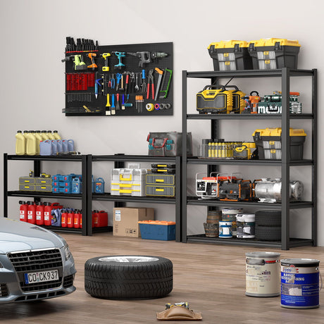 Garage Storage Rack, 5 Layer Adjustable Shelving Unit For Warehouse - Black HouseOfZazla