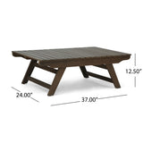 Outdoor Acacia Wood Coffee Table With Open Slat Design