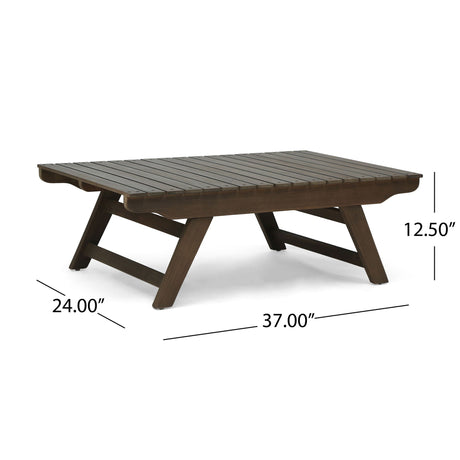 Outdoor Acacia Wood Coffee Table With Open Slat Design HouseOfZazla