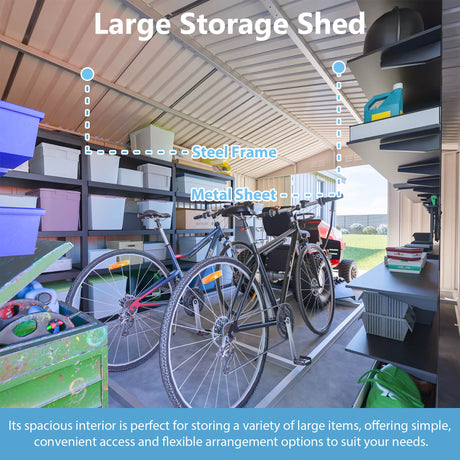 10x14 Ft Outdoor Metal Storage Shed HouseOfZazla