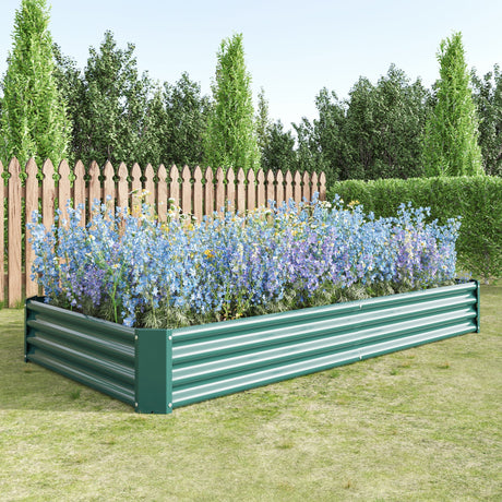 Raised Garden Bed Kit - Metal Raised Bed Garden 7.6x3.7x0.98ft HouseOfZazla