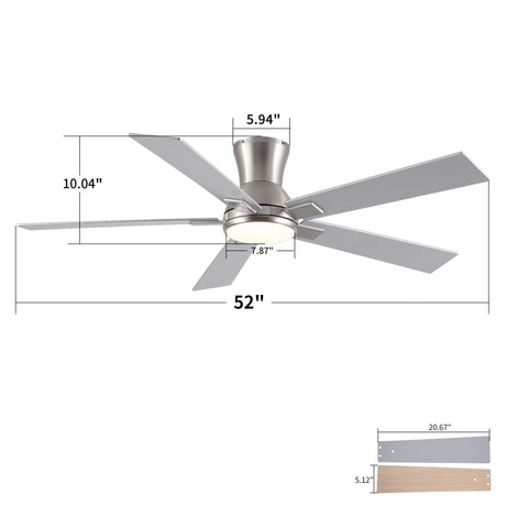 Reversible Quiet Motor Ceiling Fan Light With ABS Blades HouseOfZazla