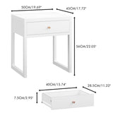 Nightstand With Drawer - Minimalist White Bedside Table