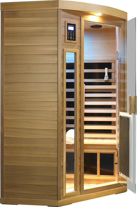 Low EMF Two person Far-infrared Red cedar Deluxe indoor pentagonal sauna room HouseOfZazla