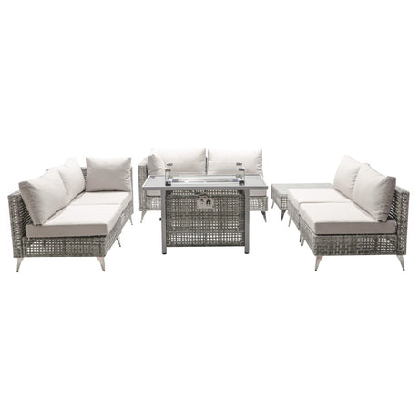 K&K Patio 8-Piece Patio Furniture Set with 43" Fire Pit Table HouseOfZazla