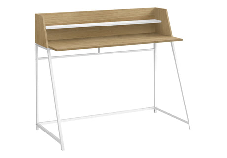 Computer Desk for Home Office with Marble Look and Storage Shelves HouseOfZazla