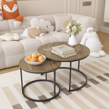 Round Nesting Coffee Table (Set of 2) HouseOfZazla