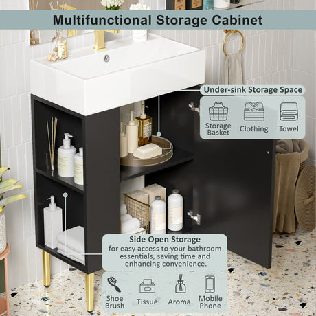 Bathroom Vanity, Combo Cabinet, Bathroom Storage Cabinet, Single Ceramic Sink HouseOfZazla