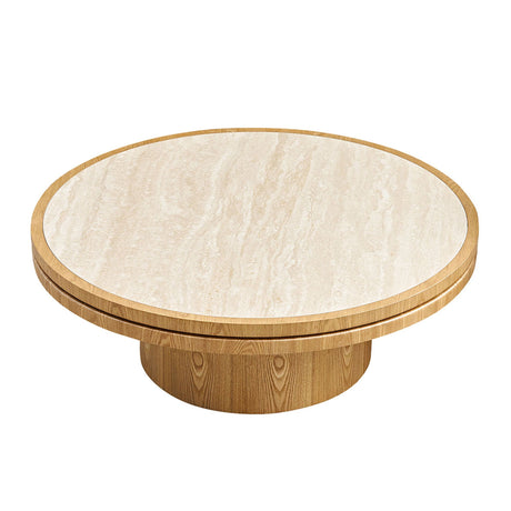 35.43 Inch Round Coffee Table with Sintered Stone Top HouseOfZazla