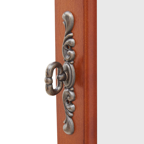 Corner Curio Cabinet With Lights, Adjustable Shelves, Mirrored Back - Walnut HouseOfZazla