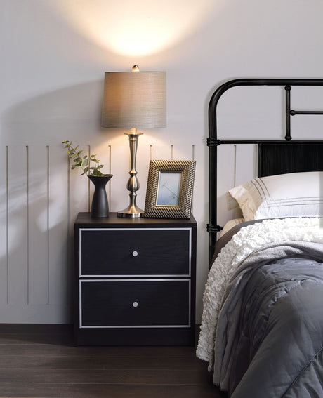 Modern Black Nightstand Table HouseOfZazla