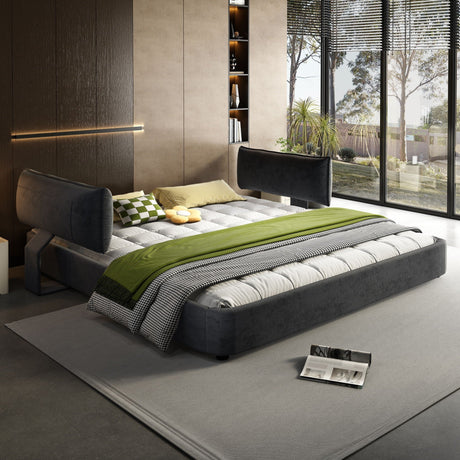 Cloud Bed Frame With Oversized Padded Movable Headboard HouseOfZazla