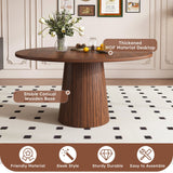 47 Inch Round MDF Dining Table for 4, Modern Farmhouse Style