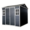Resin Outdoor Storage Shed Waterproof Shed With Floor & Two Windows & Lockable Door, Tool Shed For Garden, Patio, Backyard HouseOfZazla