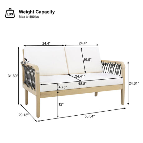 4-Piece Acacia Wood Outdoor Patio Furniture Set HouseOfZazla