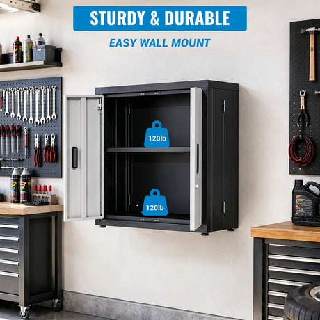 Metal Tool Garage Storage Cabinet with 2 Doors and Lock HouseOfZazla