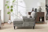 Modern Grey Upholstered Chaise Lounge Sofa Recliner