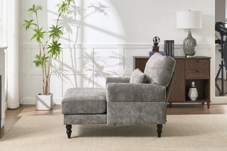 Modern Grey Upholstered Chaise Lounge Sofa Recliner HouseOfZazla