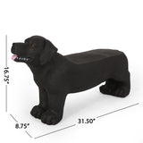 MGO Dog Bench - Outdoor Labrador Design, Matte Black