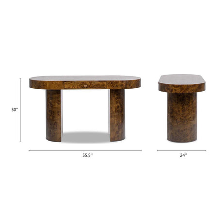 Jesse - Single Drawer Oval Computer Desk HouseOfZazla