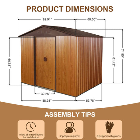 Outdoor Metal Storage Shed With Floor Base HouseOfZazla