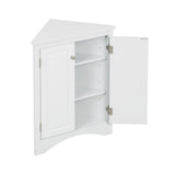 Triangle Bathroom Storage Cabinet With Adjustable Shelves, Freestanding Floor Cabinet For Home Kitchen