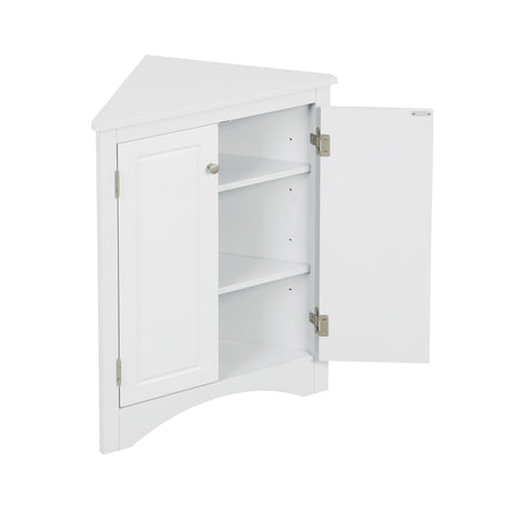 Triangle Bathroom Storage Cabinet With Adjustable Shelves, Freestanding Floor Cabinet For Home Kitchen HouseOfZazla