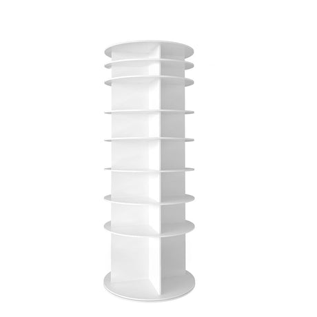 8 Tier Rotating Shoe Rack Tower, 360 Degree Spinning Shoe Organizer And Storage Carousel For Closet Or Entryway - White HouseOfZazla