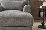 Modern Grey Upholstered Chaise Lounge Sofa Recliner
