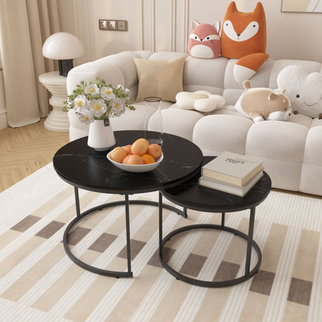 Round Nesting Coffee Table (Set of 2) HouseOfZazla