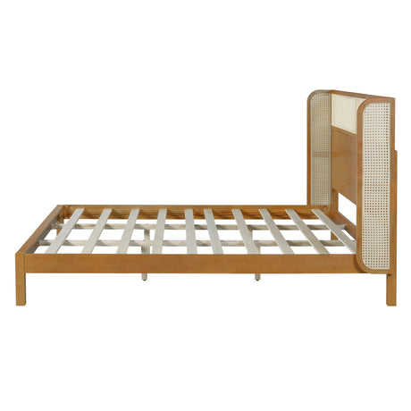 Premium Rubber Wood Platform Bed Frame with Headboard HouseOfZazla