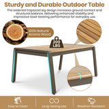 6-Piece Outdoor Patio Furniture Set with Steel Frame Sofa & Acacia Wood Table