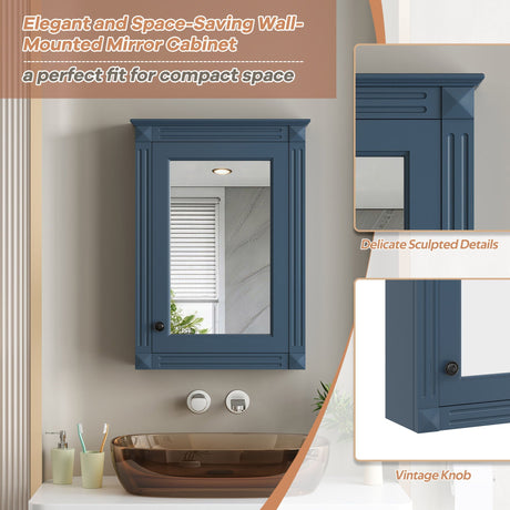 Wall Mounted Bathroom Storage Medicine Cabinet For Over Toilet With Mirror HouseOfZazla