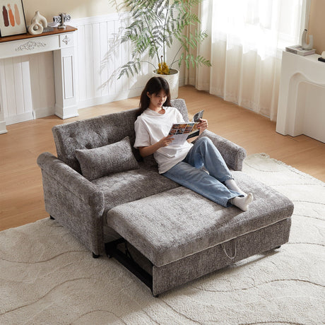 Loveseat Sofa Bed, Pull - Out Couch Sleeper & 2 Pillows HouseOfZazla