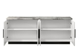Matilda Cabinet Console Table with White Faux Marble Top