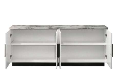 Matilda Cabinet Console Table with White Faux Marble Top HouseOfZazla
