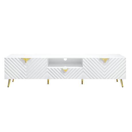 Gaines - High Gloss TV Stand - White HouseOfZazla