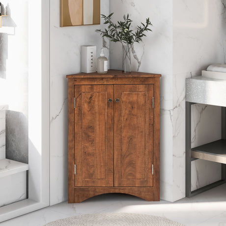 Triangle Bathroom Storage Cabinet With Adjustable Shelves, Freestanding Floor Cabinet For Home Kitchen HouseOfZazla