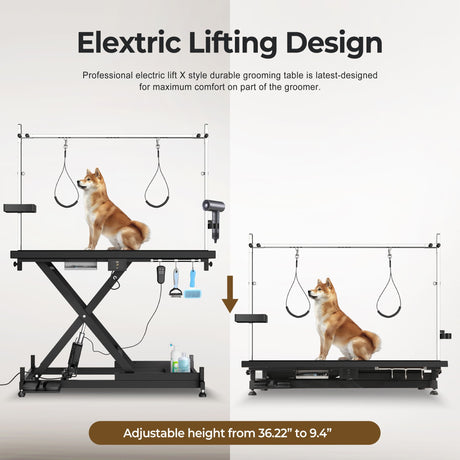 Super Deluxe Electric Pet Grooming Table, Height Adjustable HouseOfZazla