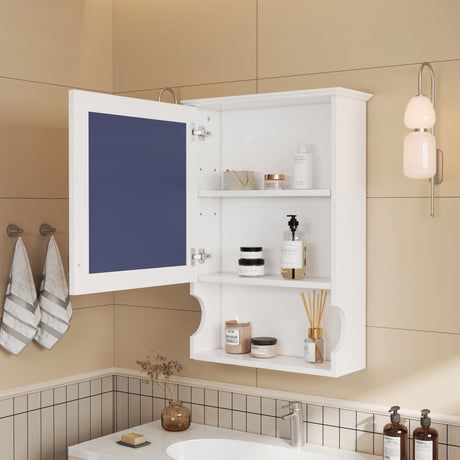 Wall Mounted Bathroom Storage Cabinet With Mirror, Soft Closing Hinges HouseOfZazla