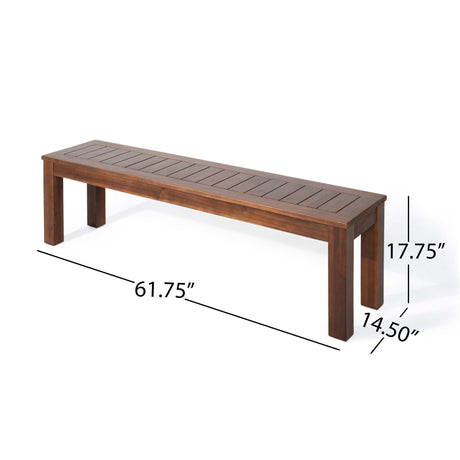 Acacia Wood Outdoor Bench with Beautiful Slat Paneling - Dark Brown HouseOfZazla