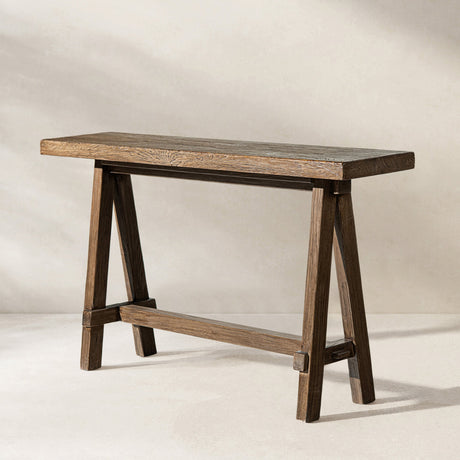 Hawthorne 60'' Solid Reclaimed Elm Trestle Console Table HouseOfZazla